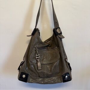 B. Makowsky Brown Leather Hobo Shoulder Bag